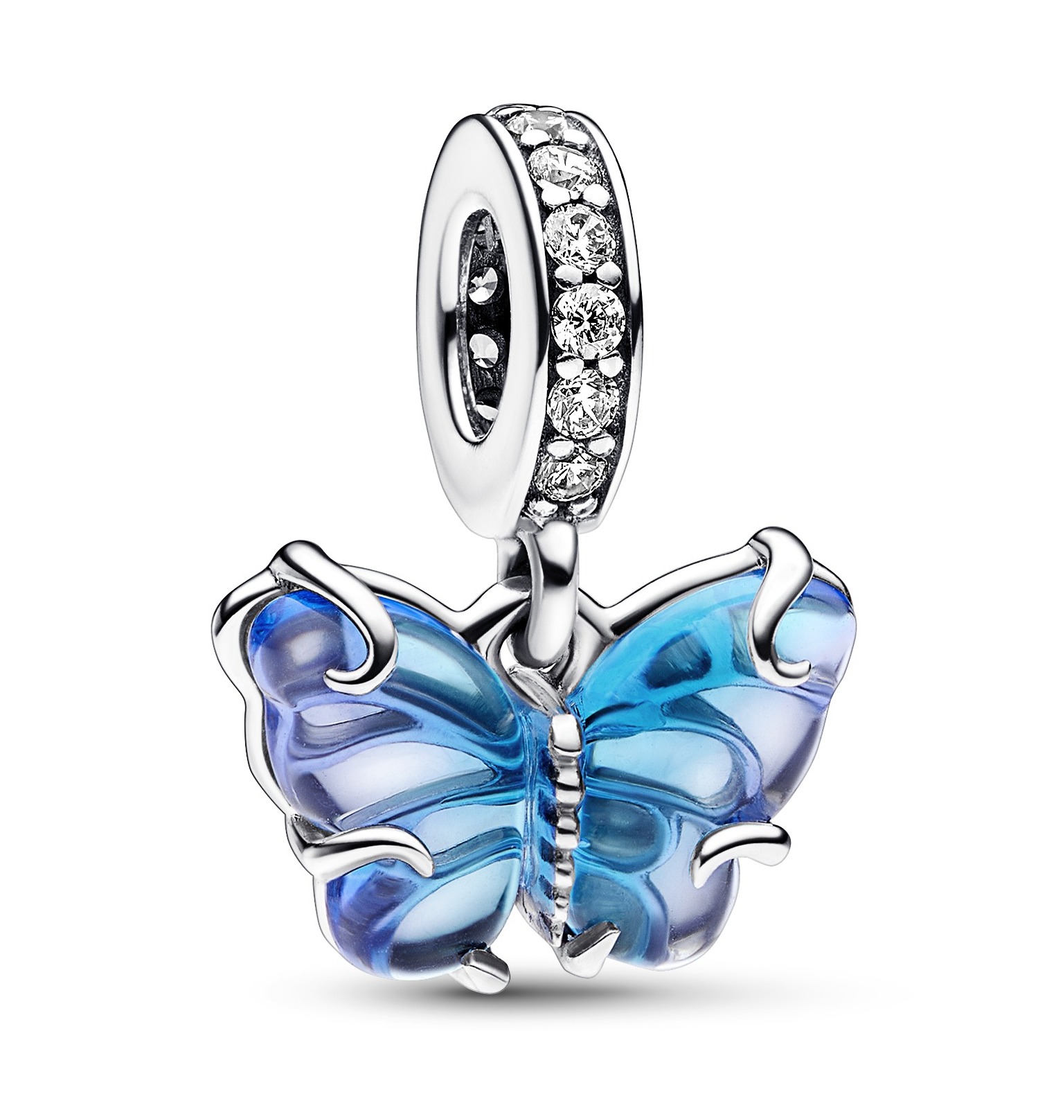 Pandora Moments Blue Murano Glass Butterfly Dangle berlock