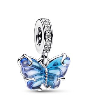 Pandora Moments Blue Murano Glass Butterfly Dangle berlock 792698C01