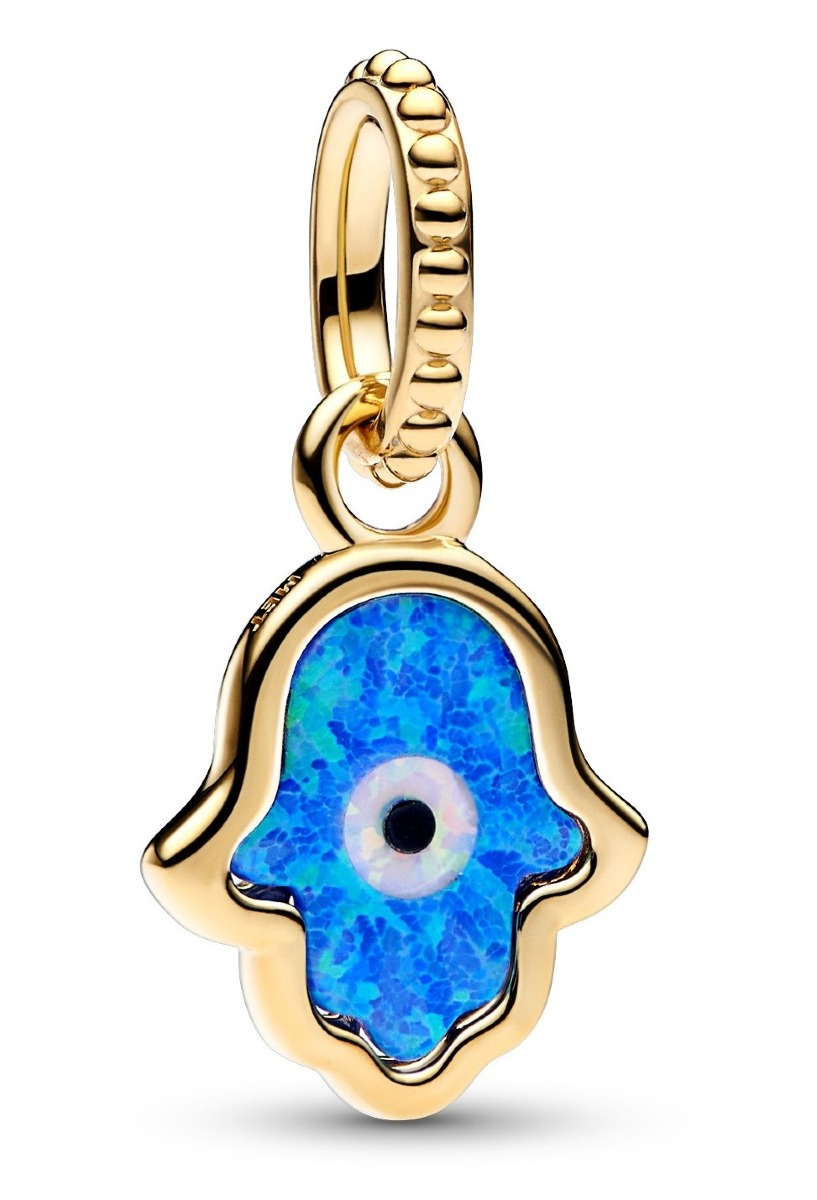 Pandora Moments Opalescent Blue Hamsa Hand Dangle berlock 762699C01