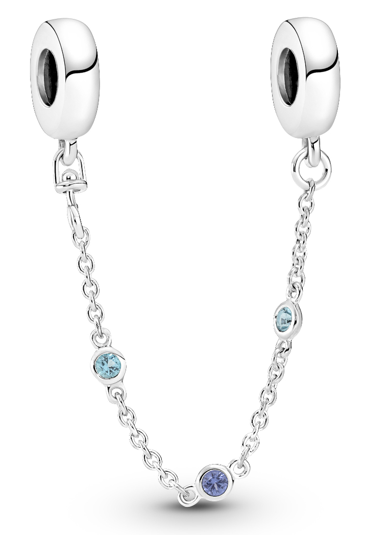 Pandora Moments Safety chain Triple Blue Stone säkerjetskedja 791688C01-05