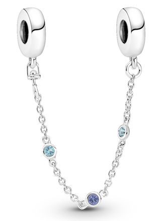 Pandora Moments Safety chain Triple Blue Stone säkerjetskedja 791688C01-05