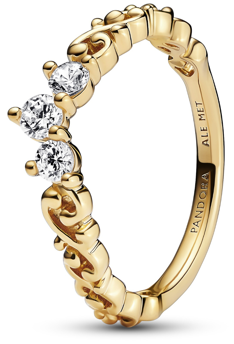 Pandora Ring Stackable Regal Swirl Tiara 14k gold-plated ring 162232C01