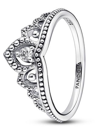 Pandora Ring Stackable Regal Beaded Tiara Sterling silver ring 192233C01