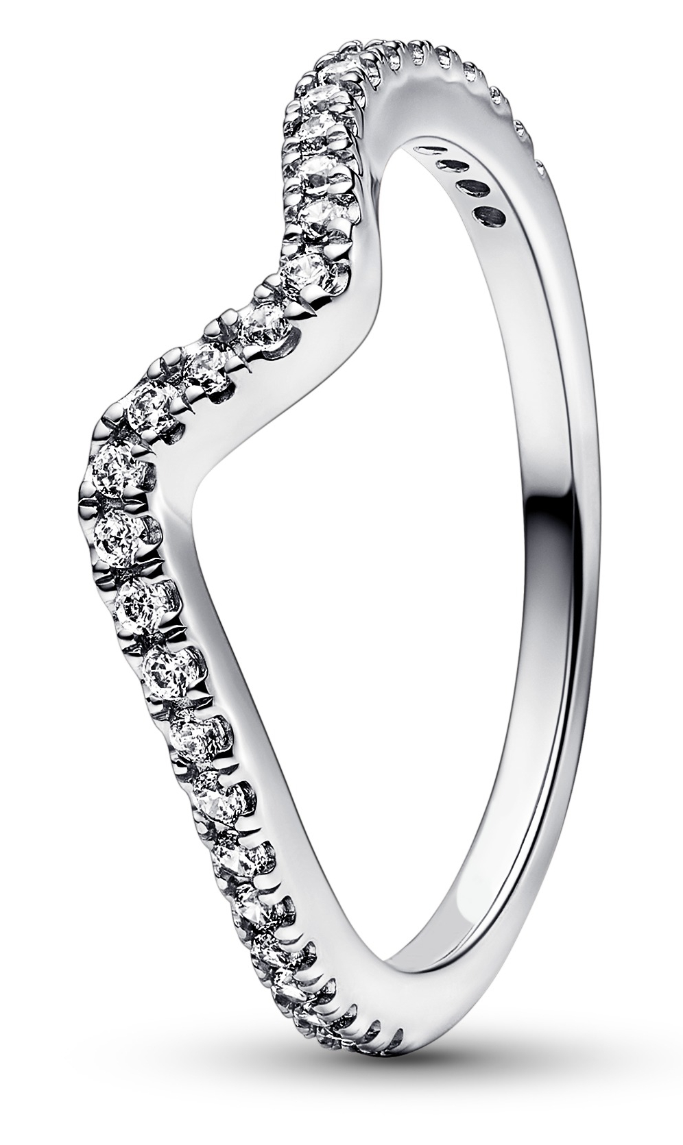 Pandora Timeless Ring Stackable Sparkling Wave Ring Sterling silver ring 192539C01