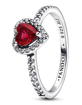 Pandora Timeless Ring Non-stackable Sparkling Red Elevated Heart ring 198421C02