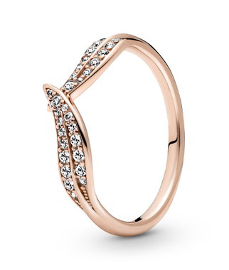 Pandora Sparkling Leaves v-form ring 189533C01