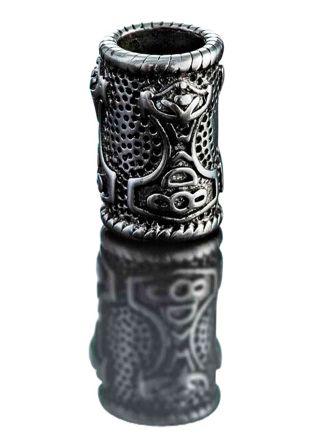 Northern Viking Jewelry Thor's Hammer skäggsmycke NVJHE011 5mm