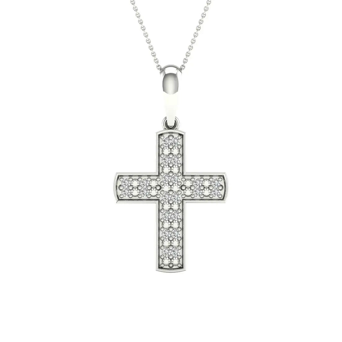 Lykken Elegance diamantkors vitt guld 0,066 ct