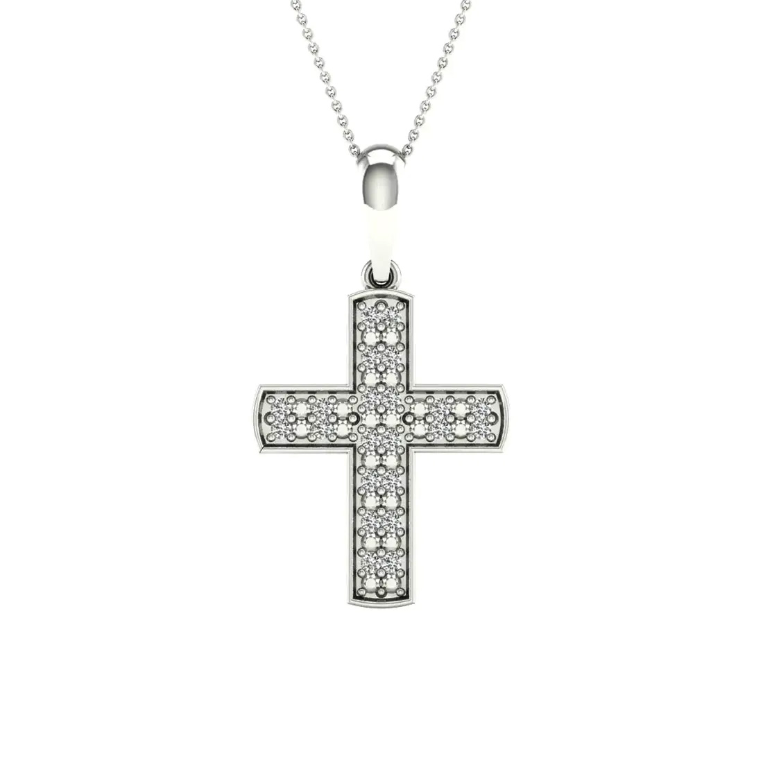 Lykken Elegance diamantkors vitt guld 0,066 ct