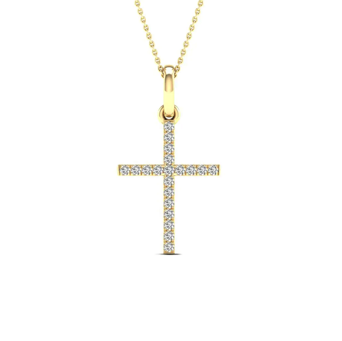 Lykken Elegance diamantkors guld 0,1 ct