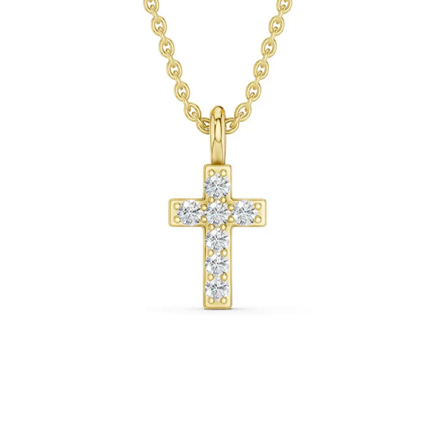 Lykken Elegance diamantkors guld 0,028 ct