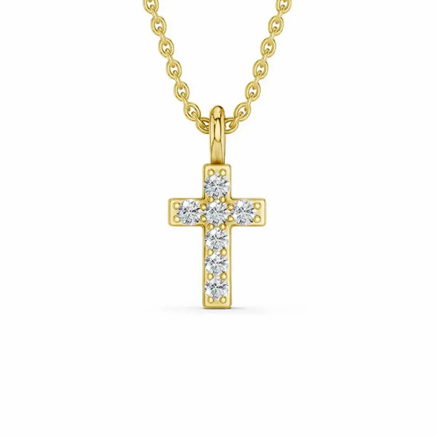 Lykken Elegance diamantkors guld 0,028 ct
