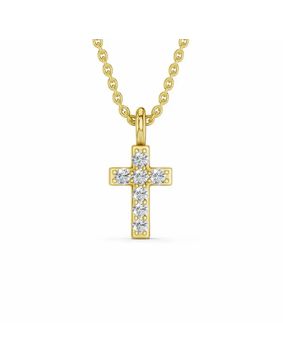 Lykken Elegance diamantkors guld 0,028 ct