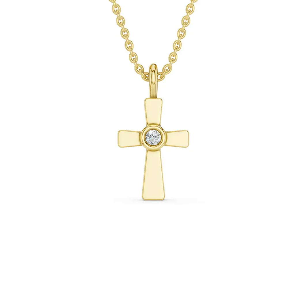 Lykken Elegance diamantkors guld 0.012 ct