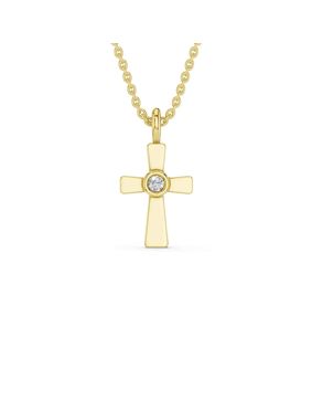 Lykken Elegance diamantkors guld 0.012 ct