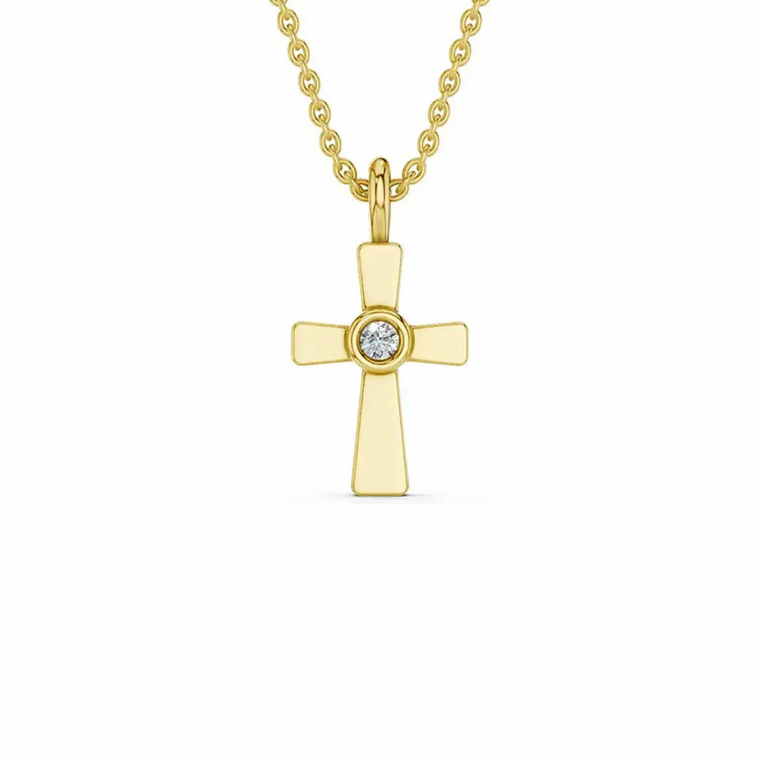 Lykken Elegance diamantkors guld 0.012 ct