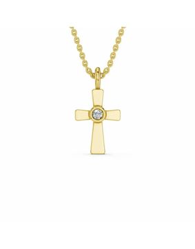 Lykken Elegance diamantkors guld 0.012 ct