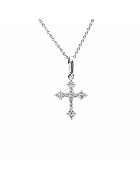 Lykken Elegance diamantkors vitguld 0,11 ct