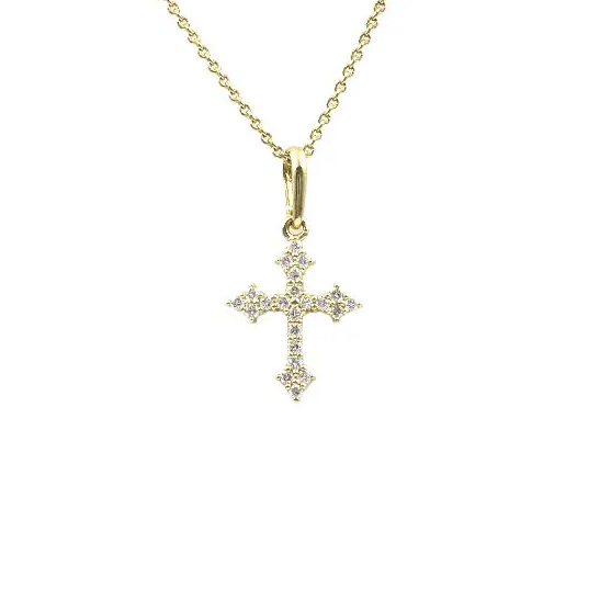 Lykken Elegance diamantkors vitguld 0,11 ct