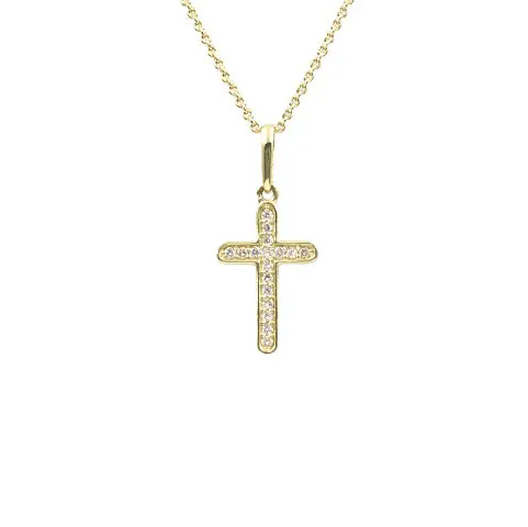 Lykken Elegance diamantkors guld 0,068 ct