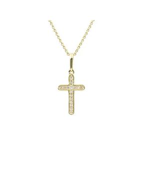 Lykken Elegance diamantkors guld 0,068 ct
