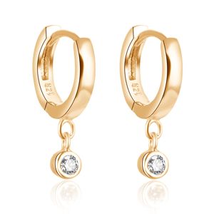 Lykka Casuals guldpläterade silverhoops med kubic zirconia hänge  main product photo