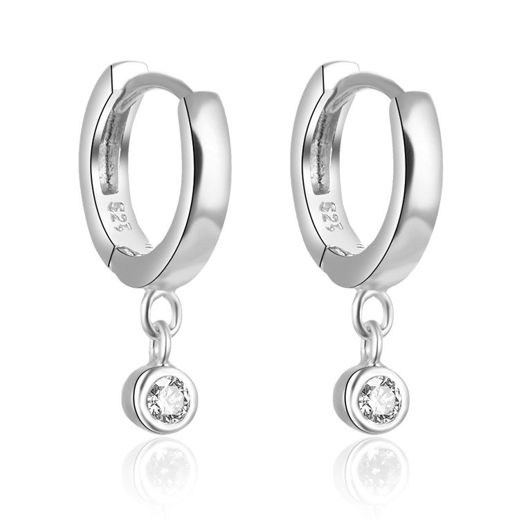 Lykka Casuals silverhoops med kubic zirconia hänge 