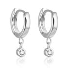 Lykka Casuals silverhoops med kubic zirconia hänge