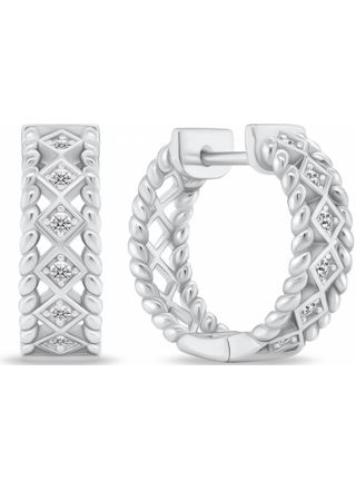 Lykka Casuals Huggie zirkoniasten hoops silver