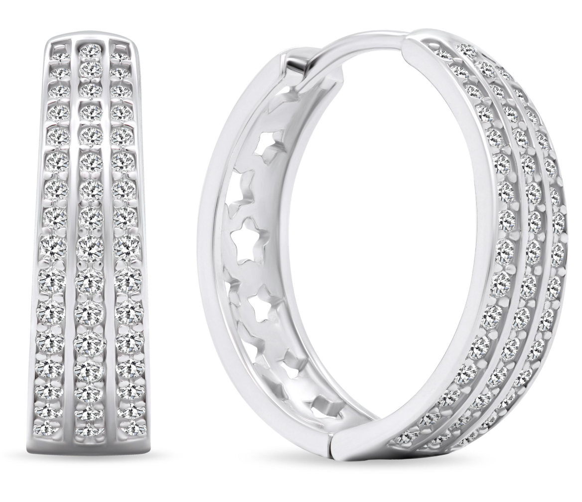 Lykka Casuals tripple rad Eternity silverhoops 