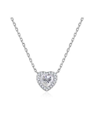 Lykken Hearts silverhalsband hjärta zirkonia 45 cm