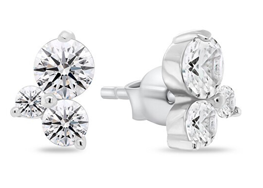 Lykka Casuals Three-stone silverörhängen 