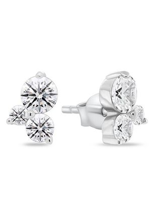 Lykka Casuals Three-stone silverörhängen