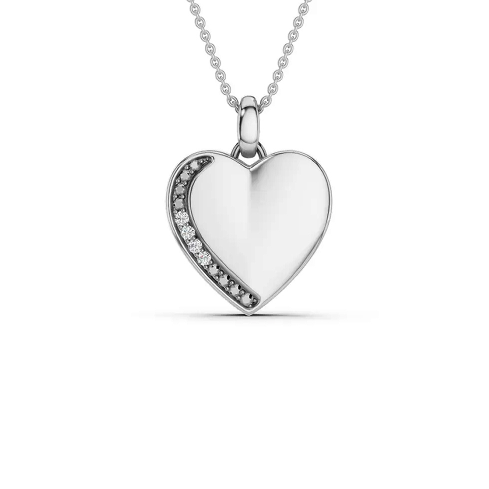 Lykken Elegance hjärta diamanthänge vitt guld 0,012 ct