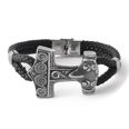 Lykka Viking Thors hammare stålläderarmband