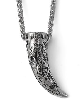 Lykken Viking tooth stålhalsband 60 cm