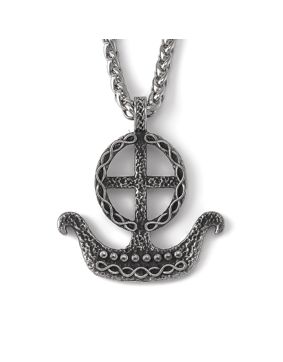 Lykka Viking longship stålhalsband 60 cm