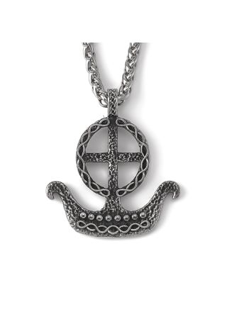 Lykka Viking longship stålhalsband 60 cm