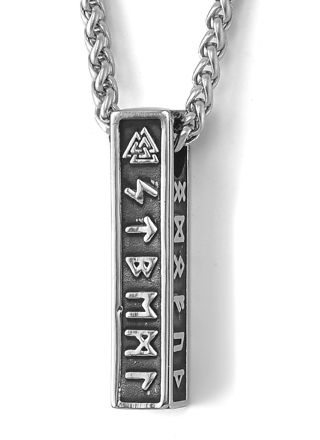Lykka Viking runes silver stålhalsband 60 cm