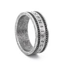 Lykka Viking matterad silverfärgad Runes stålring -200