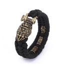 Lykka Viking Björn tasse svart-guld nylon-stålarmband 21 cm