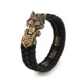 Lykka Viking Fenrir svart-guld nylon-stålarmband