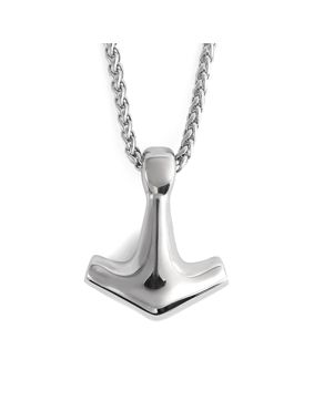 Lykken Viking Thors hammare minimalistik stålhalsband 60 cm