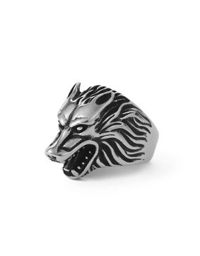 Lykken Viking stålring Fenrir-varg