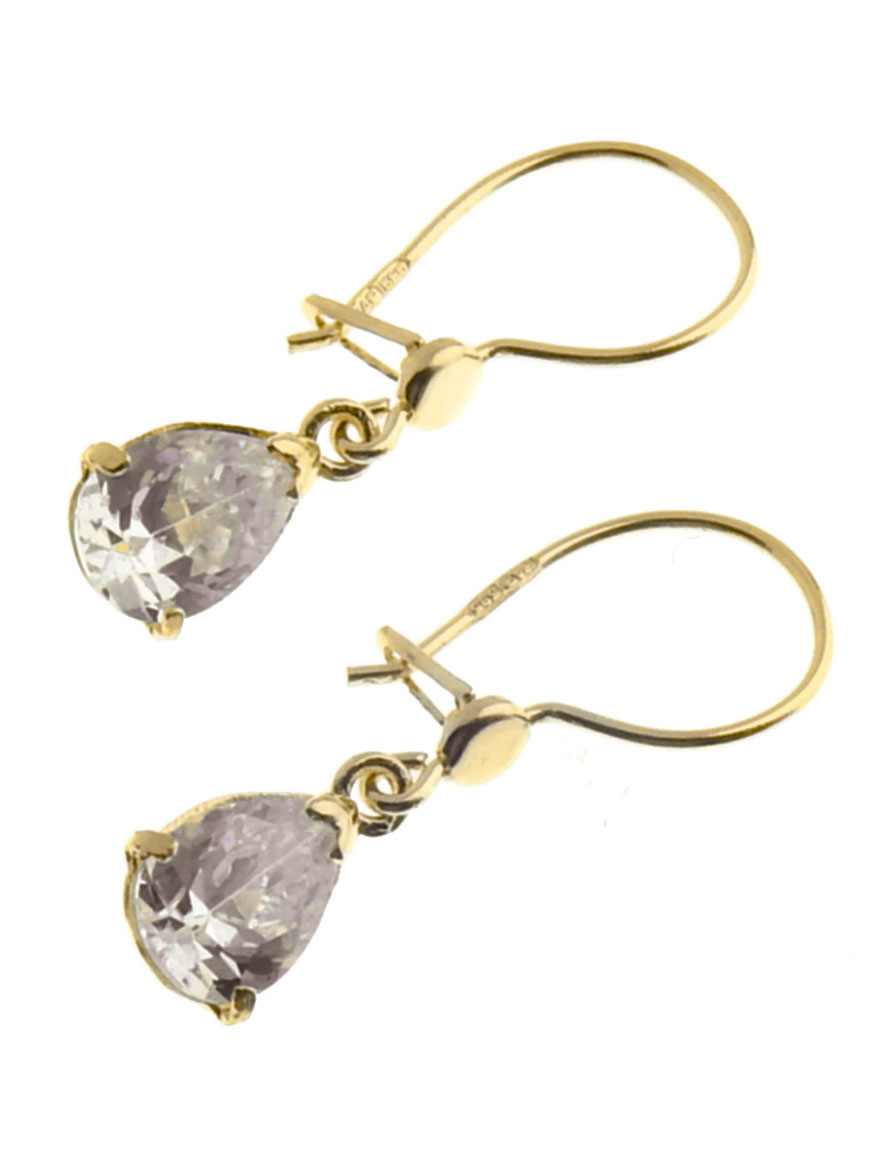 Örhänge i 14k guld med vit zirkonia PK/5X7