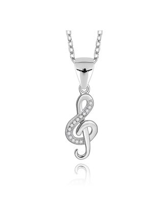 Lykken Symbols silver halsband med diskantklav 45 cm