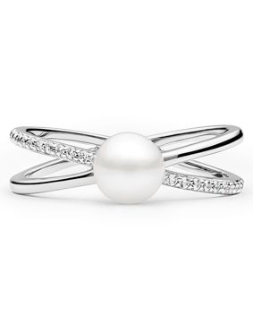 Lykka Pearls pärl zirconia ring i silver