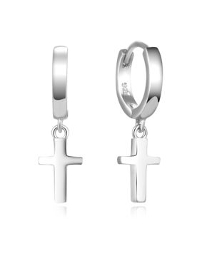 Lykken Crosses silver kors creoler