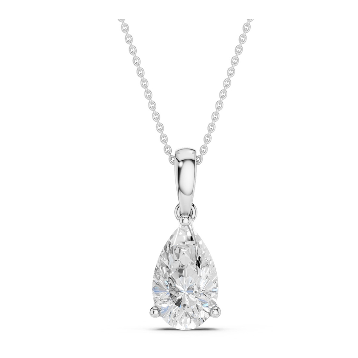 Midem Oslo Pear-cut diamanthänge 1.00ct vitt guld