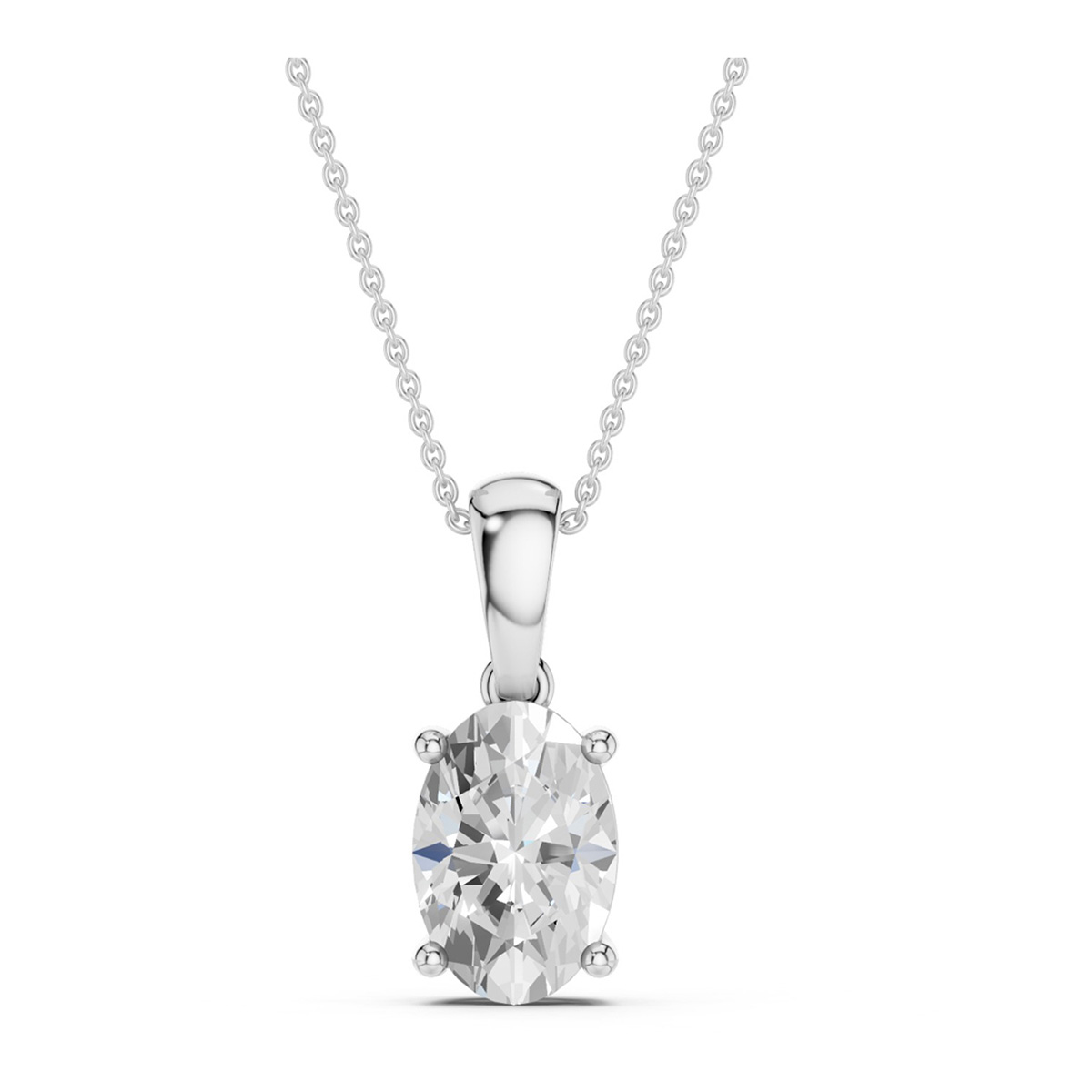 Lykken Elegance oval diamanthänge vitt guld 1.00 ct